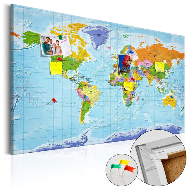 Bacheca in sughero - World Map: Countries Flags [Cork Map] – IlyDecor