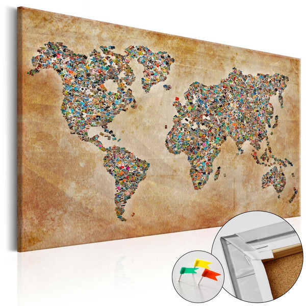 Bacheca in sughero - Postcards from the World [Cork Map] – IlyDecor