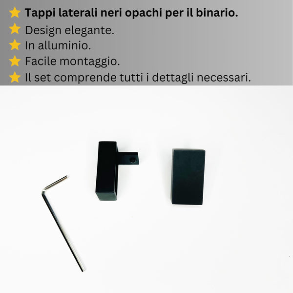 Binario per Tende singolo color Nero opaco - Fissaggio a Parete – Misure Personalizzate