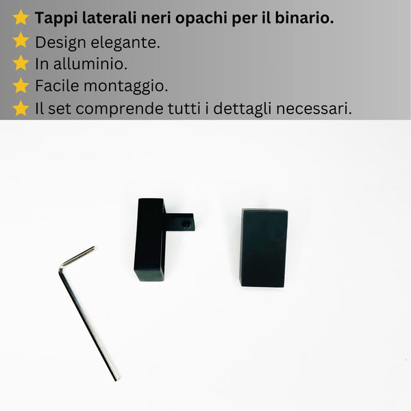 Binario per Tende singolo Nero - Fissaggio a Soffitto – Misure Personalizzate