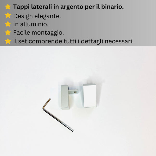 Binario Doppio per Tende Argento - Fissaggio a Parete – Misure Personalizzate