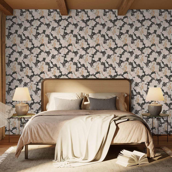 Tappezzeria murale - White and beige hares