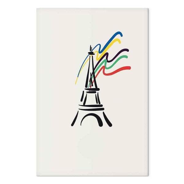 Quadro - Eiffel Tower and Colorful Ribbons