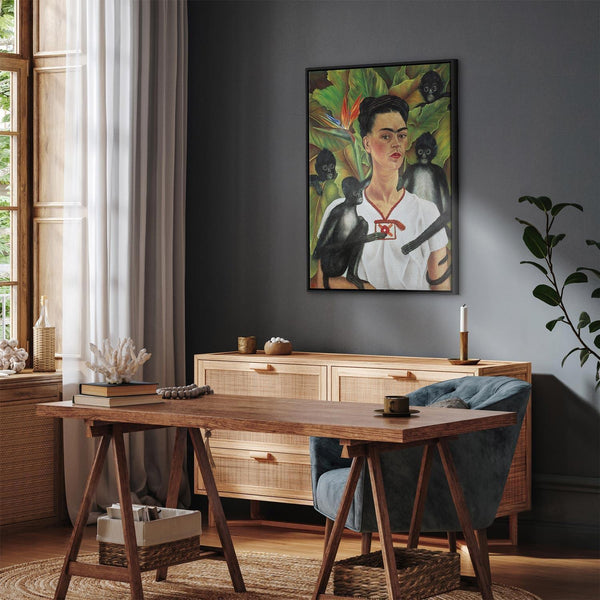 Quadro - Frida Kahlo – Self-Portrait with Monkeys