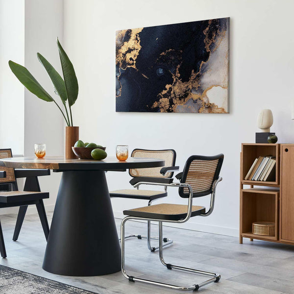 Quadro - Marble and navy blue – abstract textured pattern inspired by the starry sky