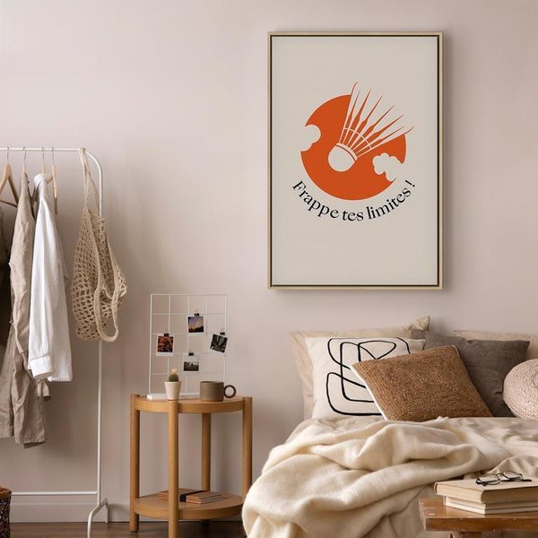 Quadro - Badminton Shuttlecock on an Orange Circle Background