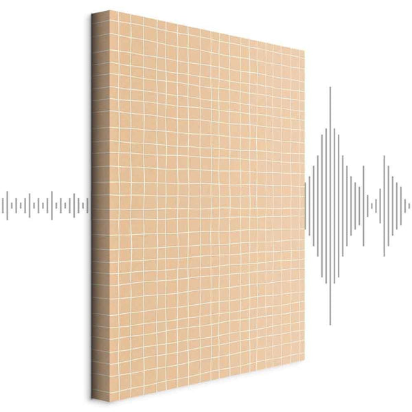 Quadro - Waving Lines - Creamy Grid on a Noisy Pastel Background