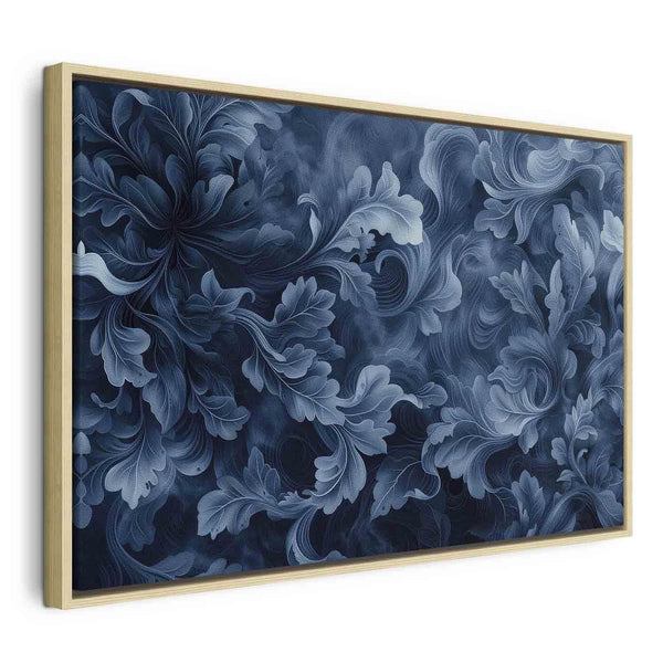 Quadro - Abstract Ornaments Dark Blue Victorian Leaves