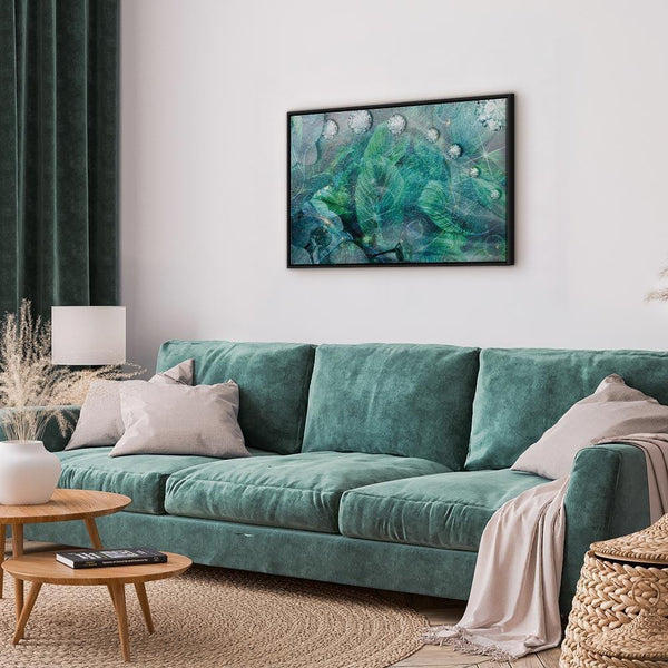 Quadro - Turquoise Leaves (1 Part) Wide