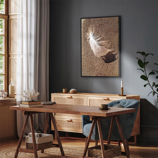 Quadro - Feather on the Sand (1 Part) Vertical