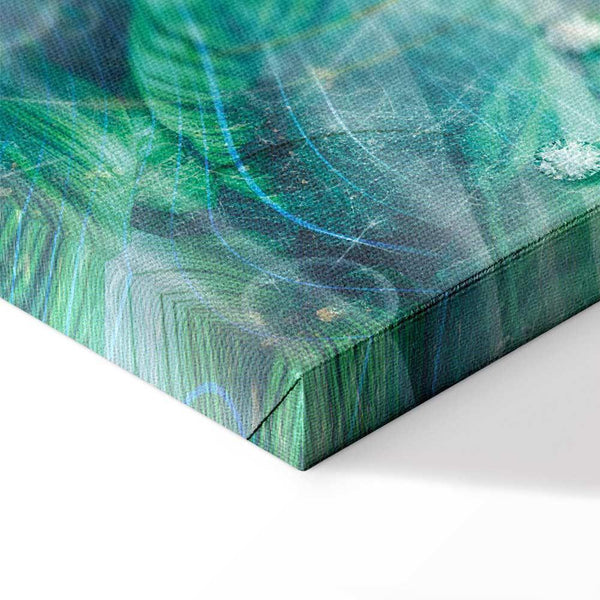 Quadro - Turquoise Leaves (1 Part) Wide