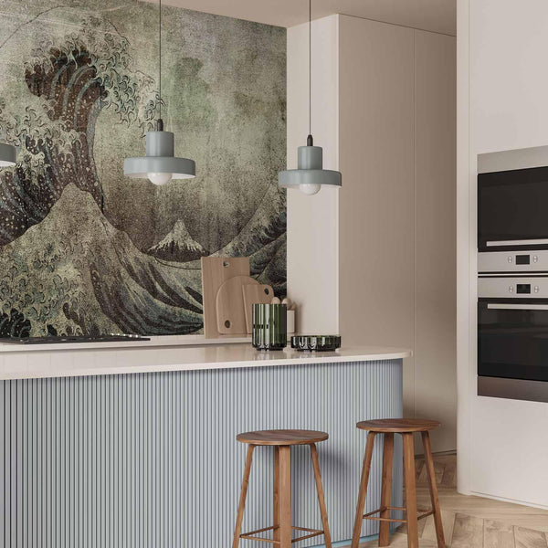 Carta da parati - Great wave in Kanagwa in retro style - landscape of rough sea