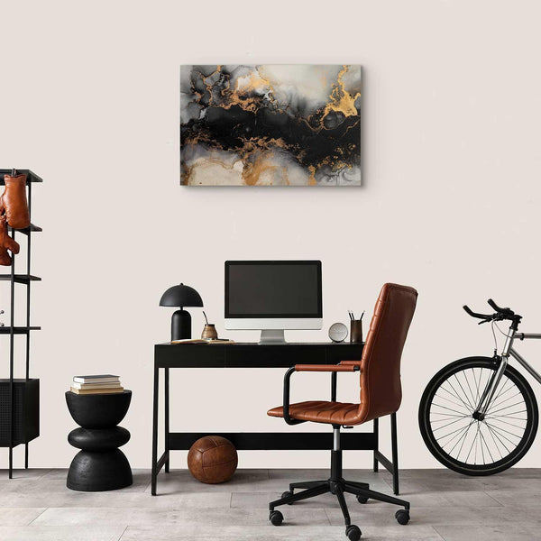 Quadro - Golden explosions – abstract pattern inspired by marble