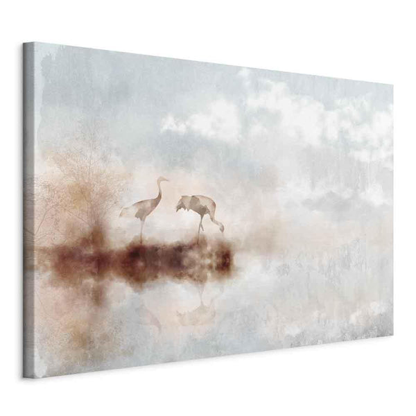 Quadro - Cranes in the Morning (1 Part) Wide