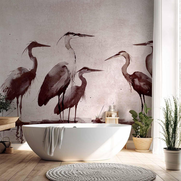 Carta da parati - Herons painted with ink