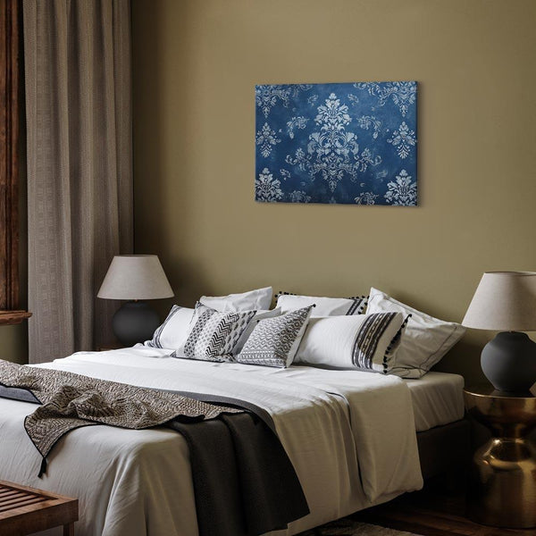 Quadro - Retro Ornament Decorative Motif in Worn Blues