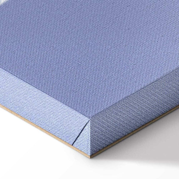 Quadro - Lines and Symmetry - Expressive White Grid on a Blue Background