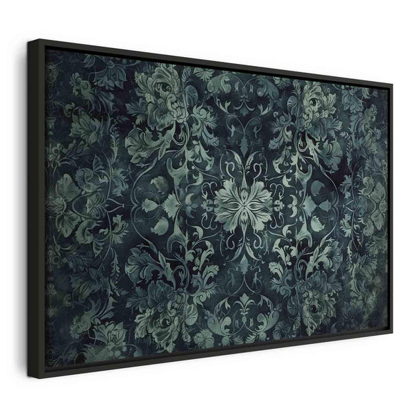 Quadro - Oriental Pattern Carpet: Emerald Ornaments and Worn Patterns