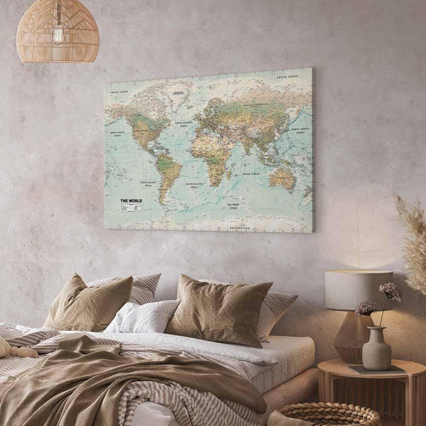Quadro - World Map: Beautiful World