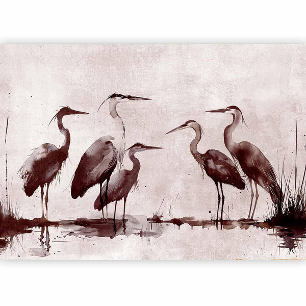 Carta da parati - Herons painted with ink