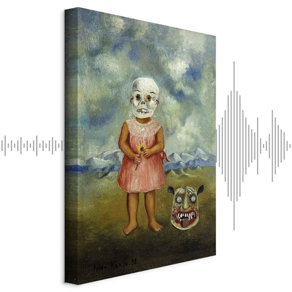 Quadro - Frida Kahlo – Girl with Death Mask (She Plays Alone)