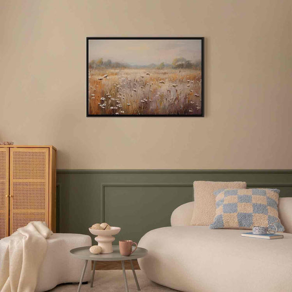 Quadro - Impressionist meadow – field landscape in a pastel colour palette