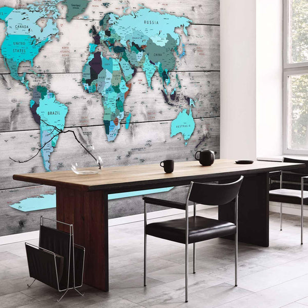 Carta da parati - World Map: Blue Continents