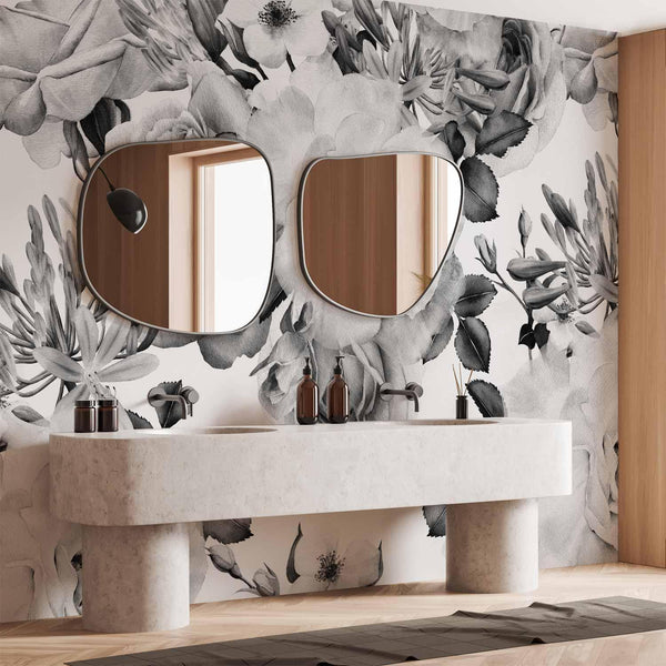 Carta da parati - Sentimental Garden (Black and White)