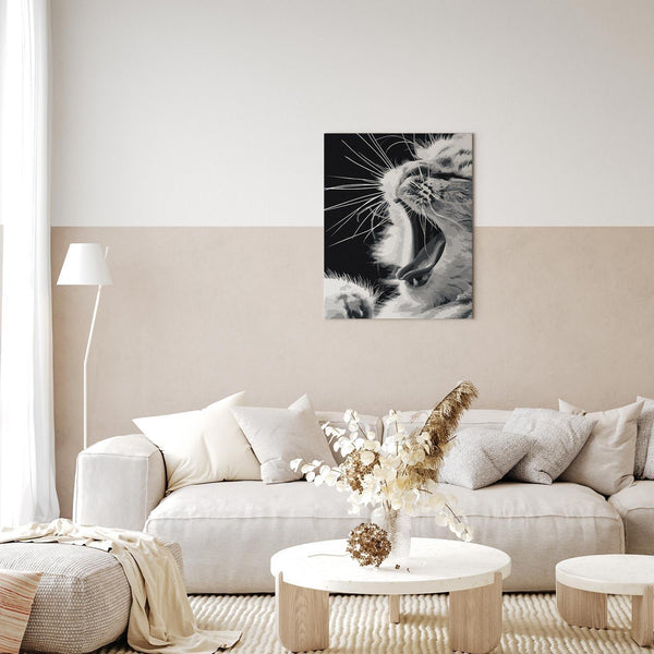 Quadro fai da te - Yawning Kitten