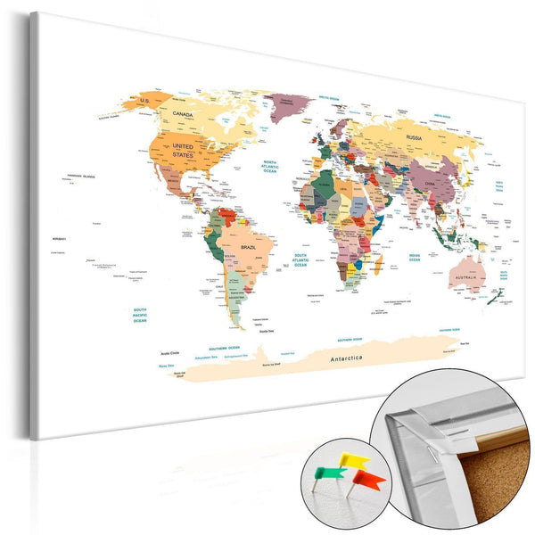 Quadro di sughero - World Map