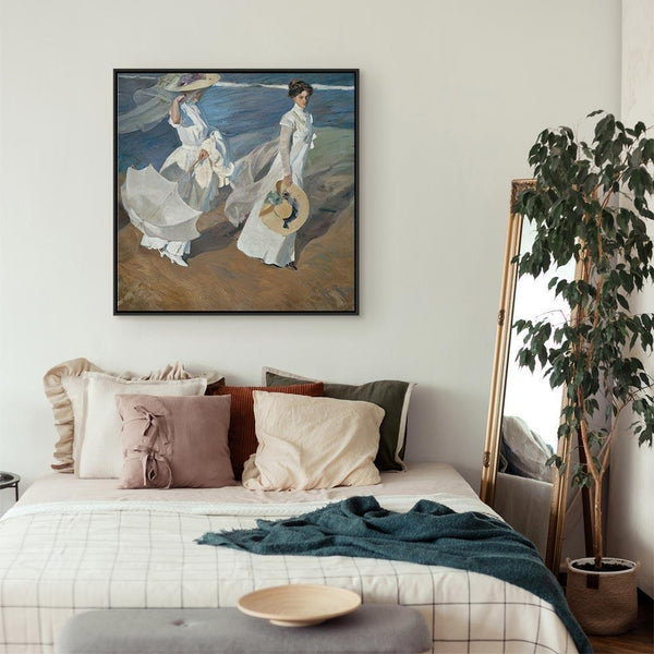 Quadro - Joaquín Sorolla y Bastida – Strolling along the Seashore