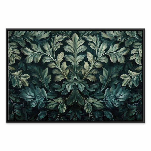 Quadro - Dark Green Victorian Leaves: Botanical Carved Composition