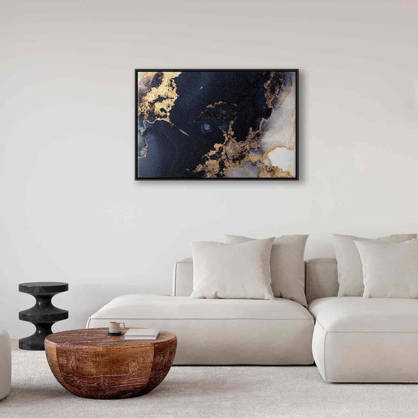 Quadro - Marble and navy blue – abstract textured pattern inspired by the starry sky
