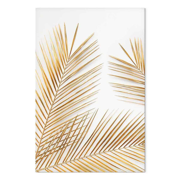 Quadro - Golden Palm Leaves (1 Part) Vertical