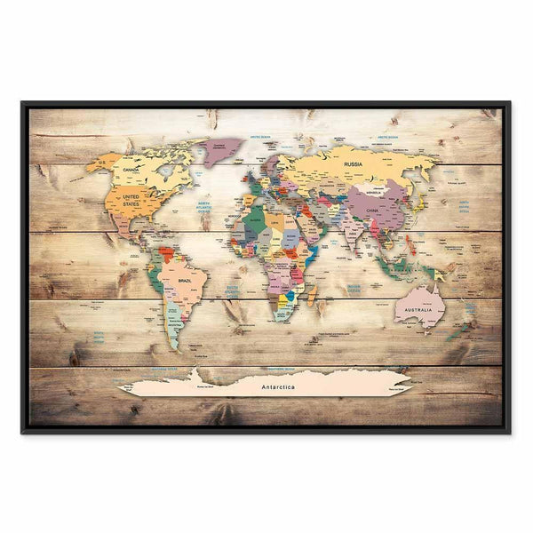 Quadro - World Map: Colourful Continents