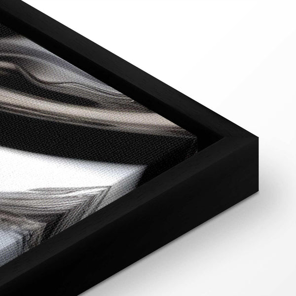 Quadro - Metallic Fluidity - Abstract Silver Forms on a Mint-Purple Background