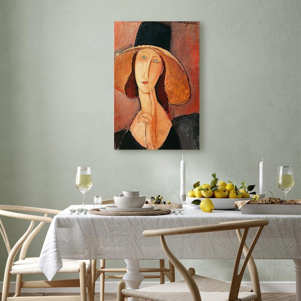 Quadro - Amedeo Modigliani – Portrait of Jeanne Hebuterne in a Large Hat