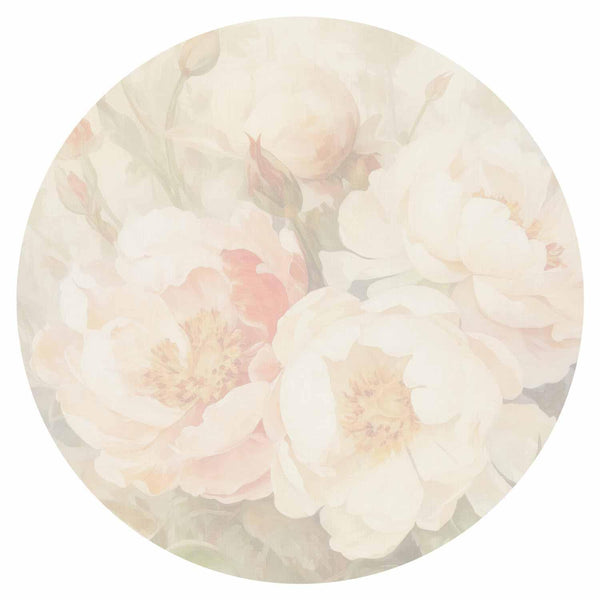 Carta da parati rotonda - Peonies in the mist