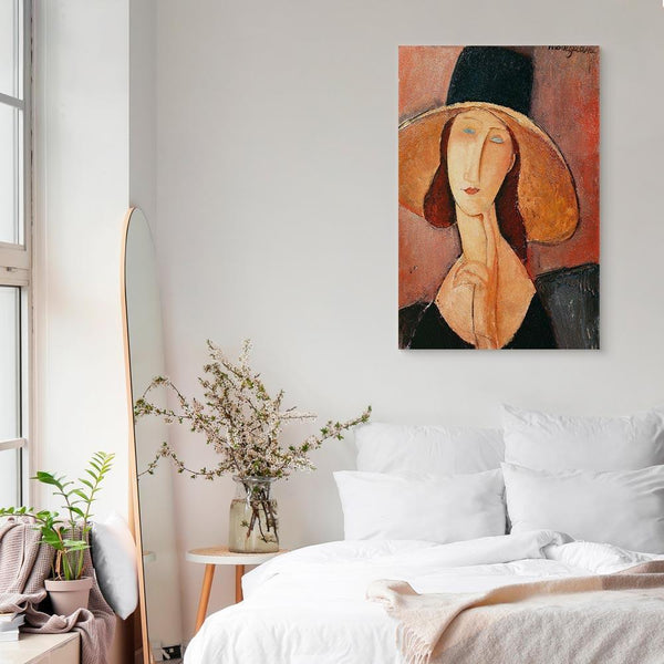 Quadro - Amedeo Modigliani – Portrait of Jeanne Hebuterne in a Large Hat