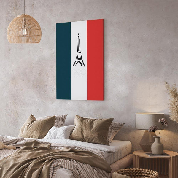 Quadro - French Flag With Graphic Eiffel Tower