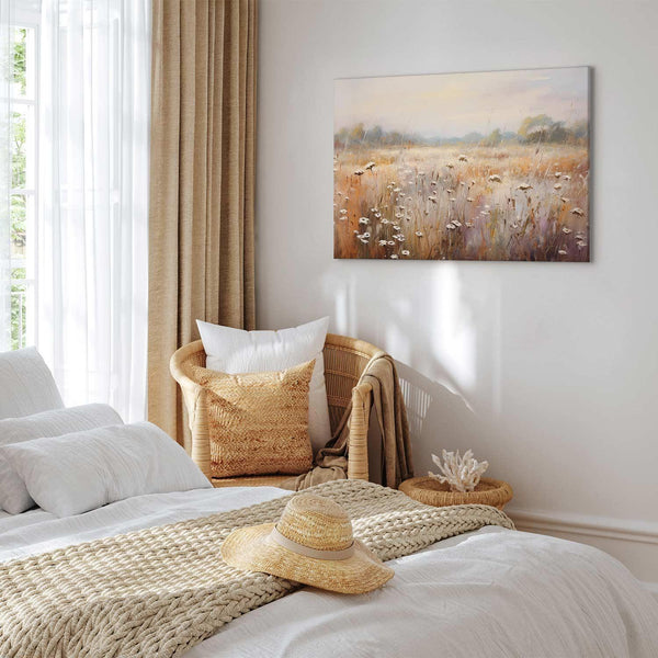 Quadro - Impressionist meadow – field landscape in a pastel colour palette