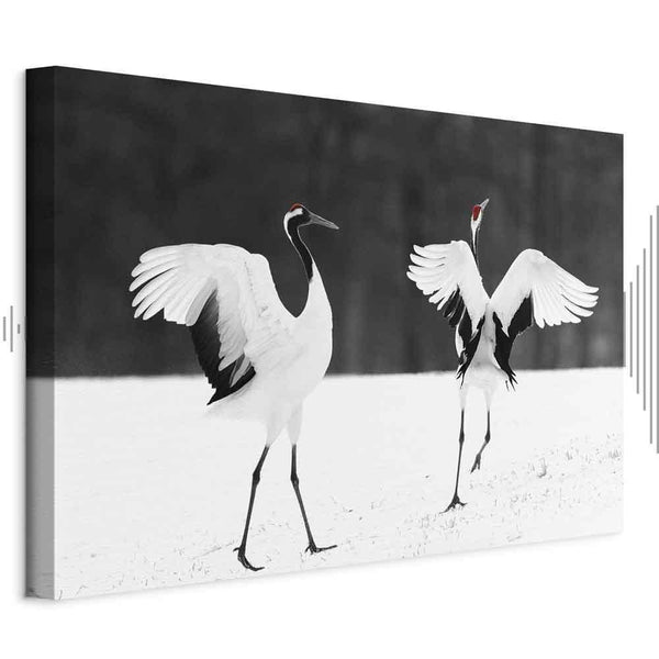 Quadro - Dancing Cranes (1 Part) Wide