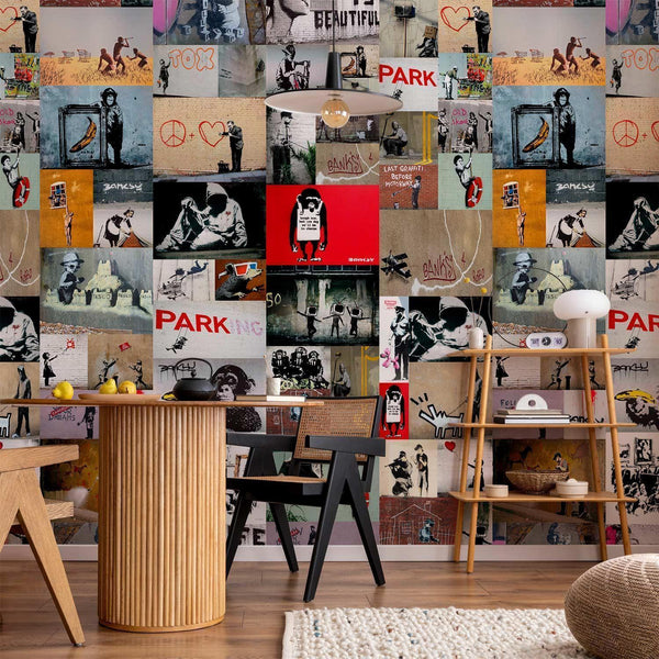 Tappezzeria murale - Banksy - a collage