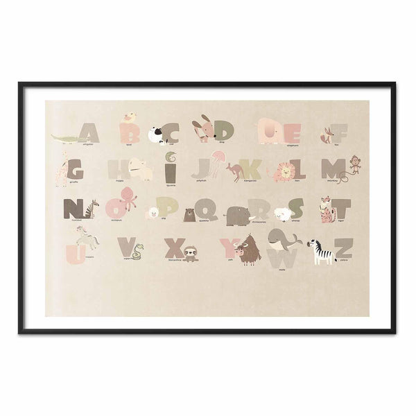 Poster - Beige Alphabet