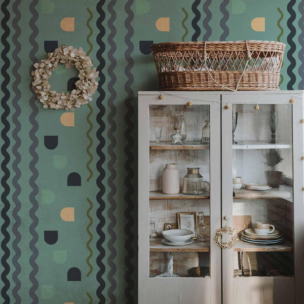 Tappezzeria murale - Mint Wave