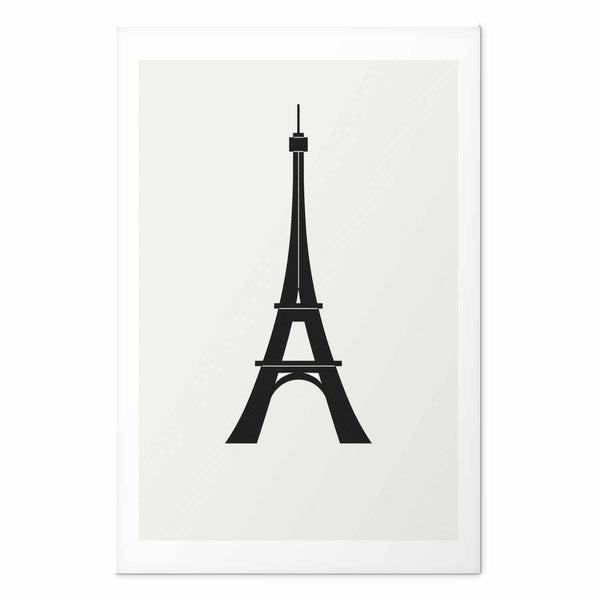 Poster - Eiffel Tower Simple Black-and-White Graphic