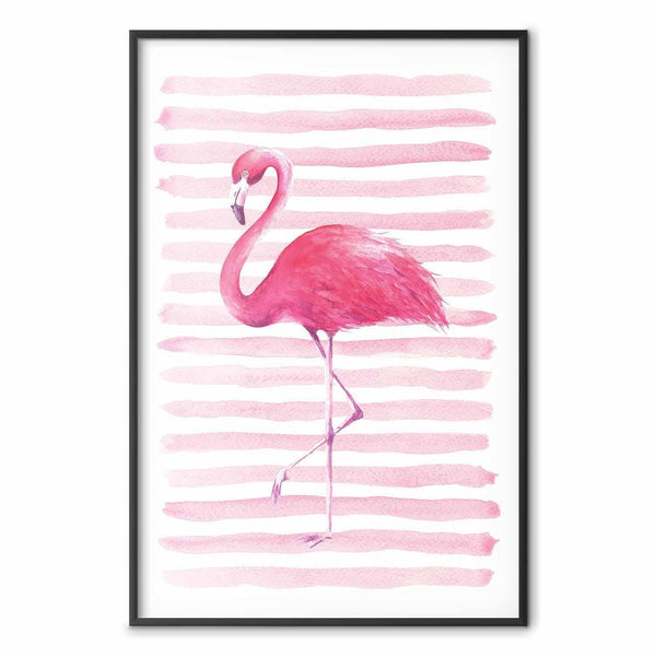Poster - Flamingo and Stripes