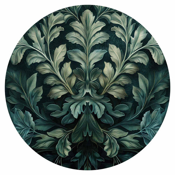 Carta da parati rotondi - Victorian leaves in dark greens