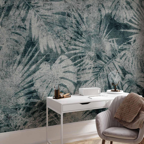 Carta da parati - Exotic nature in the jungle - floral landscape with leaves with patterns