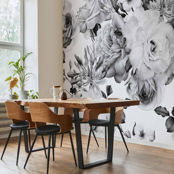 Carta da parati - Sentimental Garden (Black and White)